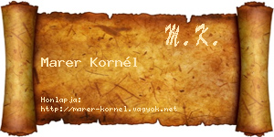 Marer Kornél névjegykártya